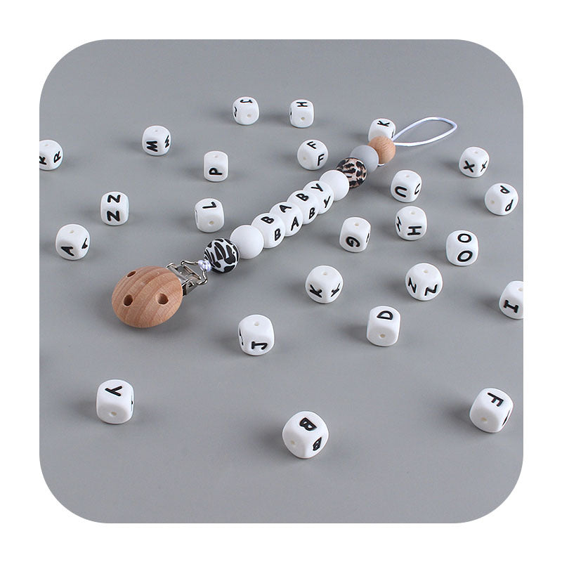 Wholesale 3PCS 12mm 26 English Letters Silicone Beads